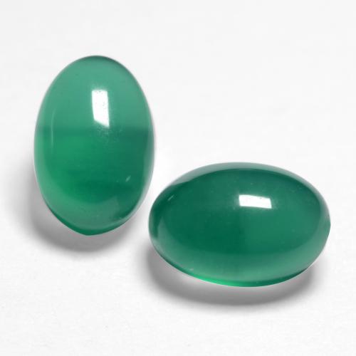 Gemme di Agata Verde medio naturale da 1.36 ct, Taglio ovale, Traslucido