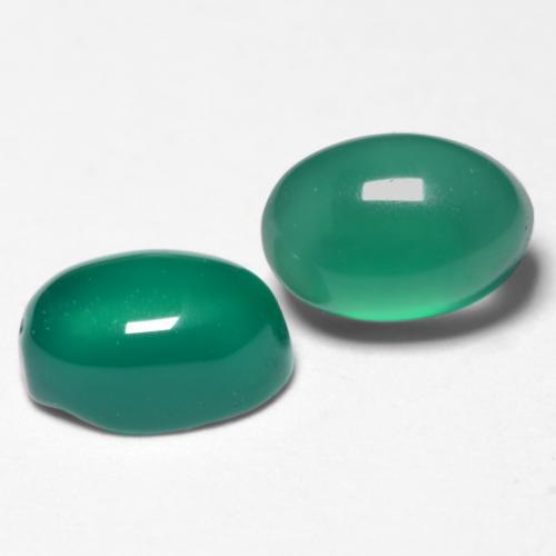 Gemme di Agata Verde medio naturale da 1.36 ct, Taglio ovale, Traslucido