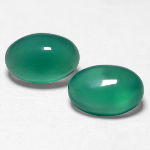 Agata naturale verde da 1,09 ct, taglio ovale, traslucido