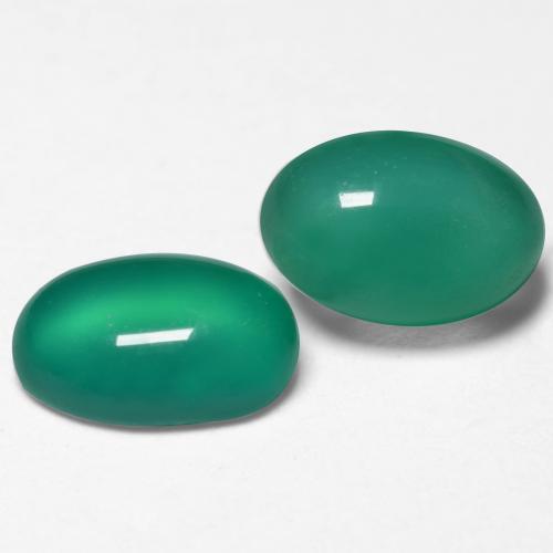 Agata naturale verde da 1,09 ct, taglio ovale, traslucido