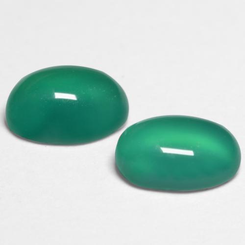Agata naturale verde da 1,09 ct, taglio ovale, traslucido