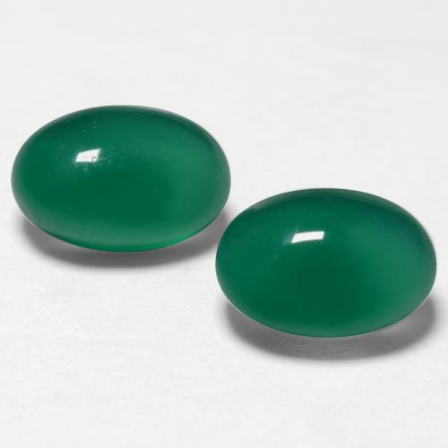 Agata naturale verde da 1,17 ct, taglio ovale, traslucido