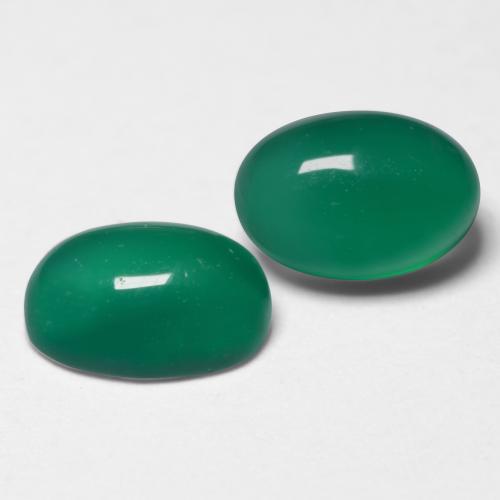 Agata naturale verde da 1,17 ct, taglio ovale, traslucido
