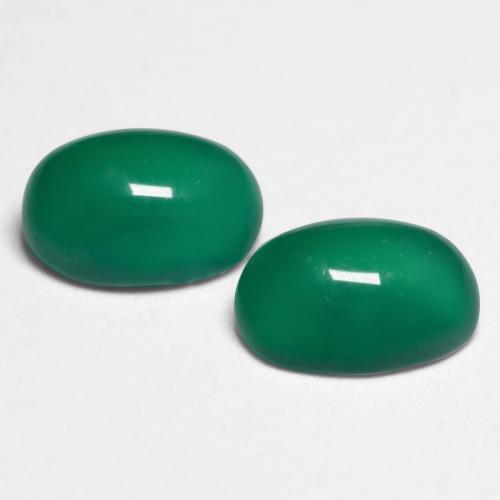 Agata naturale verde da 1,17 ct, taglio ovale, traslucido