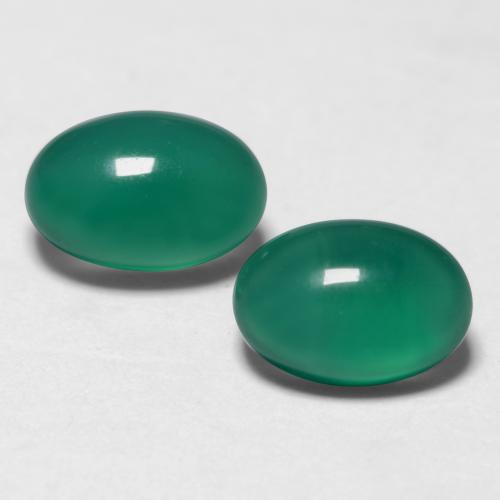 Agata naturale verde da 1,08 ct, taglio ovale, traslucido
