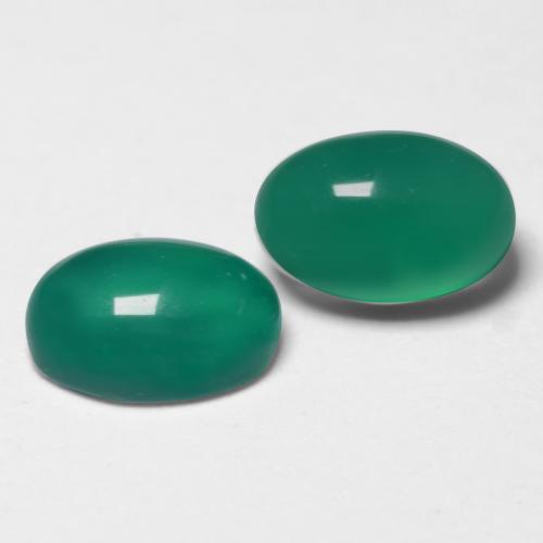 Agata naturale verde da 1,08 ct, taglio ovale, traslucido