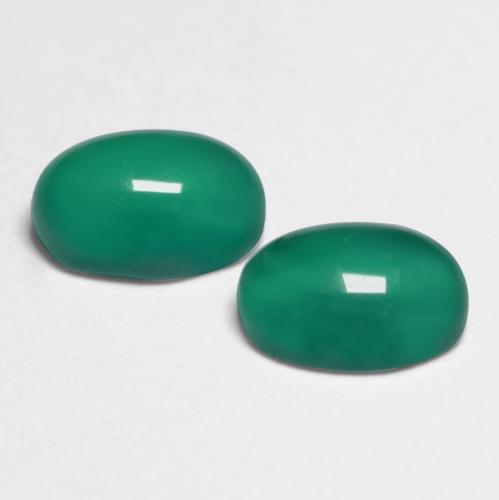 Agata naturale verde da 1,08 ct, taglio ovale, traslucido