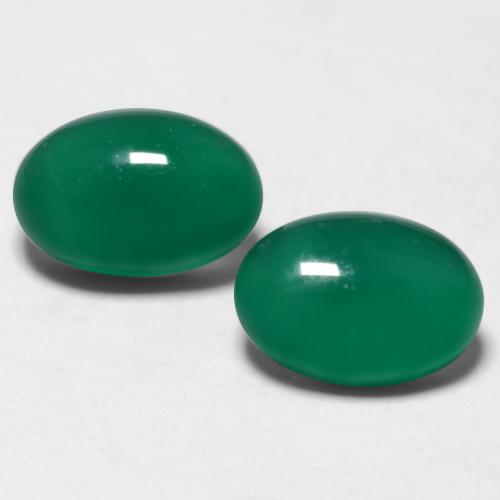 Agata naturale verde da 1,29 ct, taglio ovale, traslucido