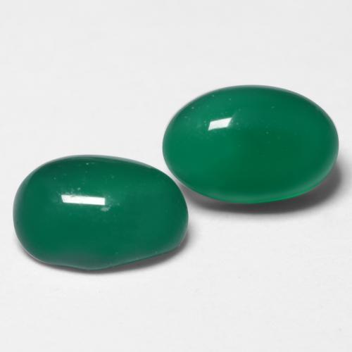 Agata naturale verde da 1,29 ct, taglio ovale, traslucido