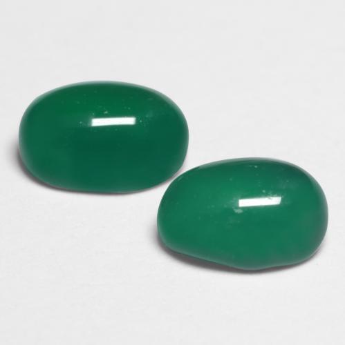 Agata naturale verde da 1,29 ct, taglio ovale, traslucido