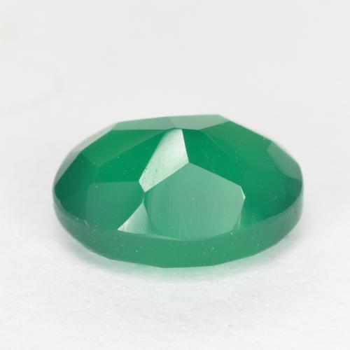 Agata naturale verde da 1,32 ct, taglio ovale, traslucido