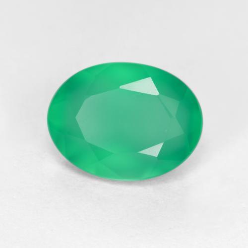 Agata naturale verde da 1,12 ct, taglio ovale, traslucido