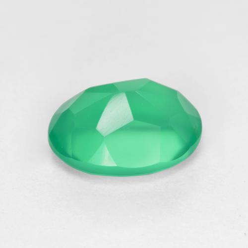 Agata naturale verde da 1,12 ct, taglio ovale, traslucido
