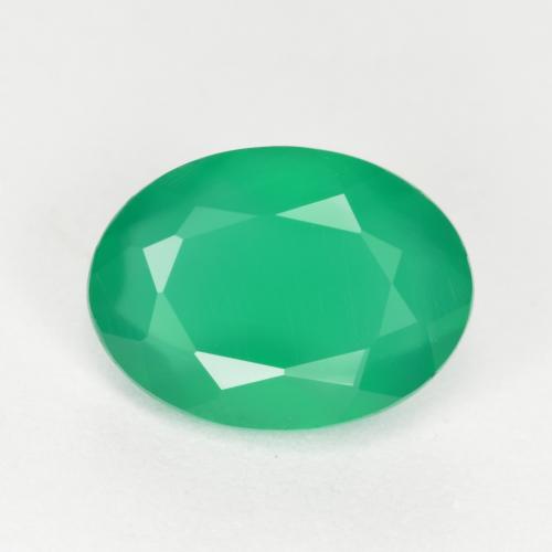 Agata Verde giada naturale da 1.00 ct, Taglio ovale, Traslucido