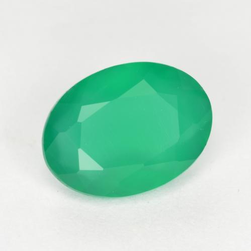 Agata Verde giada naturale da 1.00 ct, Taglio ovale, Traslucido