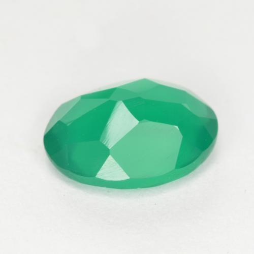 Agata Verde giada naturale da 1.00 ct, Taglio ovale, Traslucido