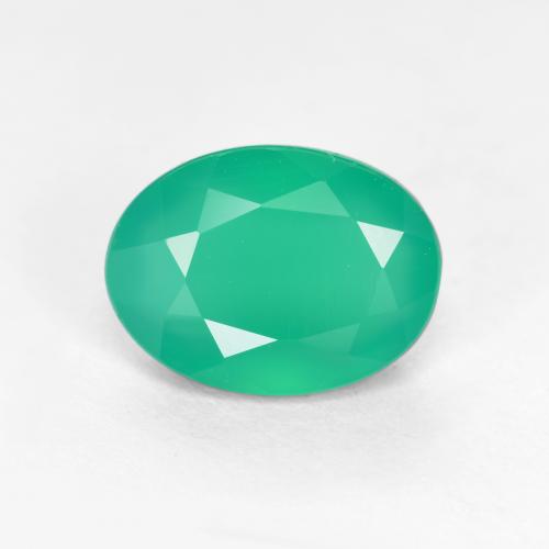 Agata naturale verde da 1,03 ct, taglio ovale, traslucido