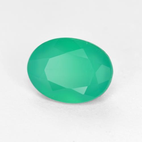Agata naturale verde da 1,03 ct, taglio ovale, traslucido