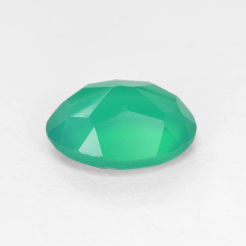 Agata naturale verde da 1,03 ct, taglio ovale, traslucido