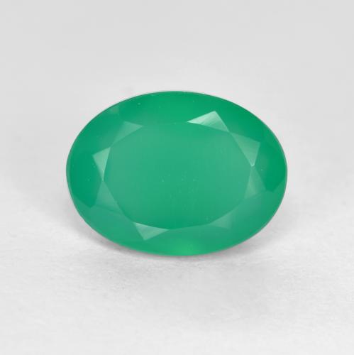 Agata Verde medio naturale da 1.04 ct, Taglio ovale, Traslucido