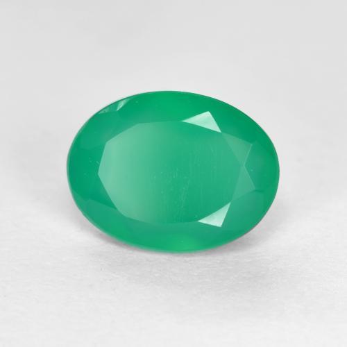 Agata Verde medio naturale da 1.04 ct, Taglio ovale, Traslucido
