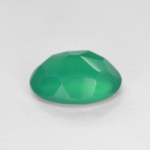 Agata Verde medio naturale da 1.04 ct, Taglio ovale, Traslucido