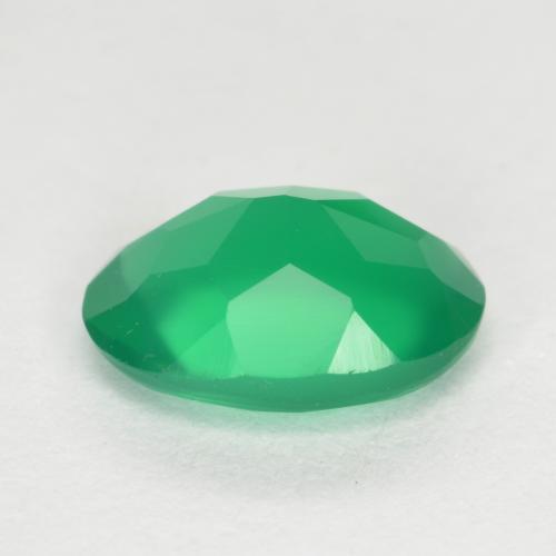 Agata naturale verde da 1,04 ct, taglio ovale, traslucido