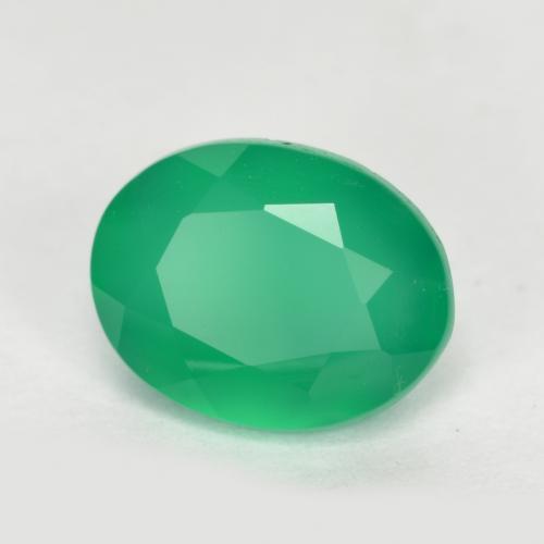 Agata Verde medio naturale da 1.14 ct, Taglio ovale, Traslucido