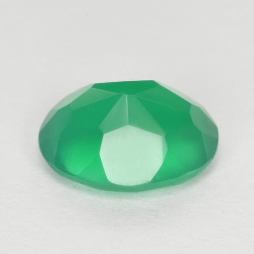 Agata naturale verde da 1,15 ct, taglio ovale, traslucido