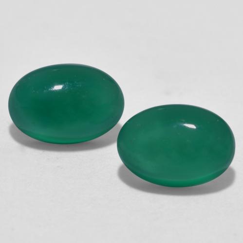 Gemme di Agata Verde medio naturale da 1.15 ct, Taglio ovale, Traslucido