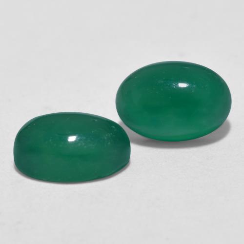 Gemme di Agata Verde medio naturale da 1.15 ct, Taglio ovale, Traslucido