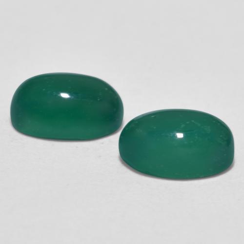 Gemme di Agata Verde medio naturale da 1.15 ct, Taglio ovale, Traslucido