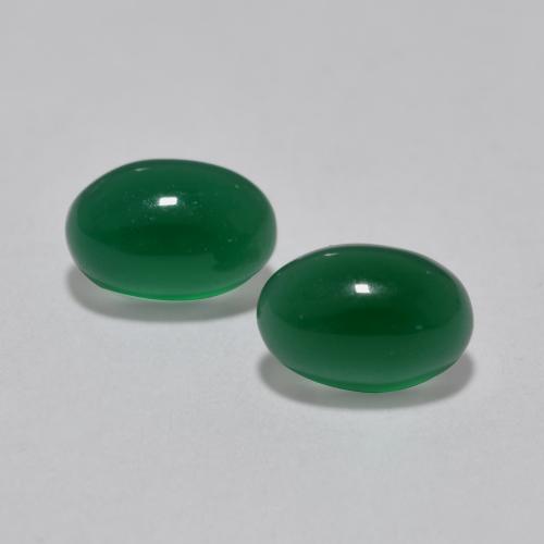 Gemme di Agata Verde giallastro naturale da 1.19 ct, Taglio ovale, Traslucido