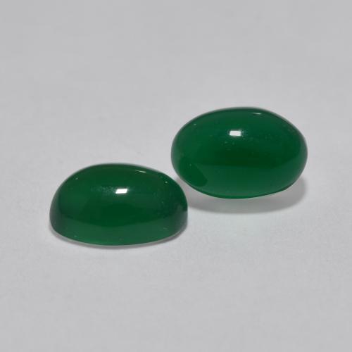 Gemme di Agata Verde giallastro naturale da 1.19 ct, Taglio ovale, Traslucido