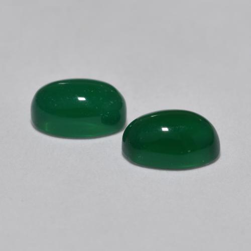 Gemme di Agata Verde giallastro naturale da 1.19 ct, Taglio ovale, Traslucido