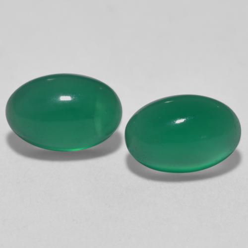 Gemme di Agata Verde medio naturale da 1.05 ct, Taglio ovale, Traslucido