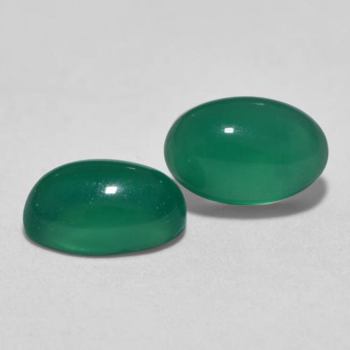 Gemme di Agata Verde medio naturale da 1.05 ct, Taglio ovale, Traslucido