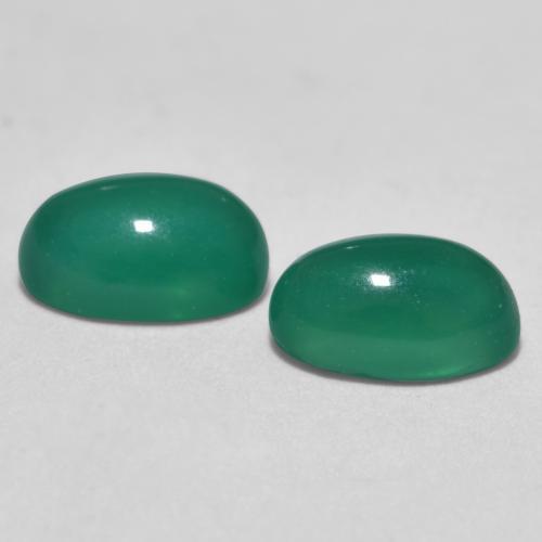 Gemme di Agata Verde medio naturale da 1.05 ct, Taglio ovale, Traslucido