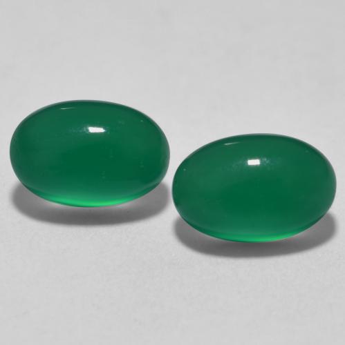 Gemme di Agata Verde caldo naturale da 1.22 ct, Taglio ovale, Traslucido