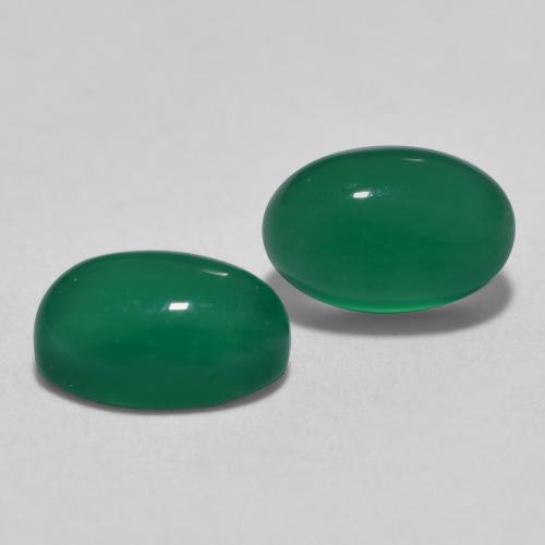 Gemme di Agata Verde caldo naturale da 1.22 ct, Taglio ovale, Traslucido
