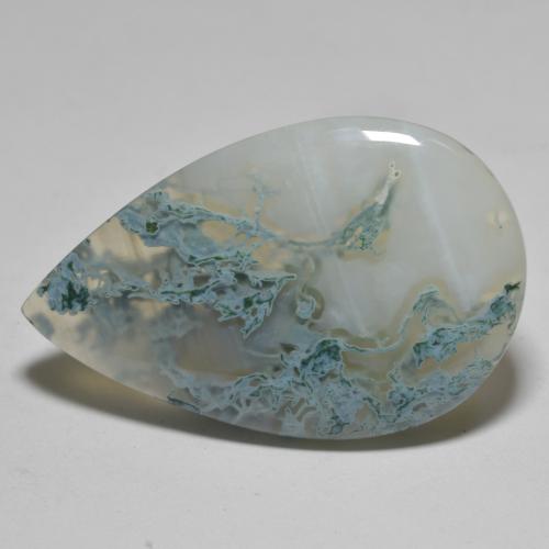 Agata naturale multicolore da 27,73 ct, taglio a pera, traslucido