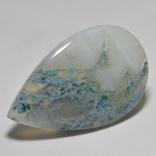 Agata naturale multicolore da 27,73 ct, taglio a pera, traslucido