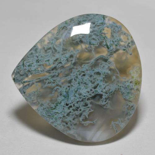 Agata naturale multicolore da 31,45 ct, taglio a pera, traslucido