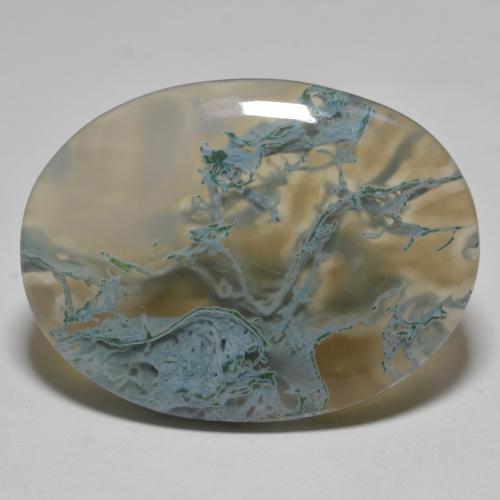 Agata naturale multicolore da 30,79 ct, taglio ovale, traslucido