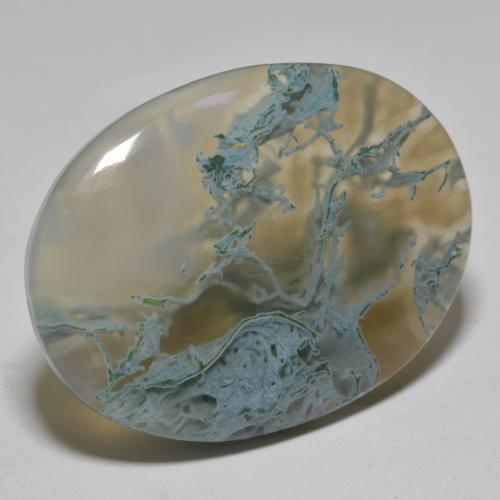 Agata naturale multicolore da 30,79 ct, taglio ovale, traslucido