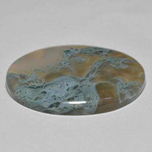 Agata naturale multicolore da 30,79 ct, taglio ovale, traslucido