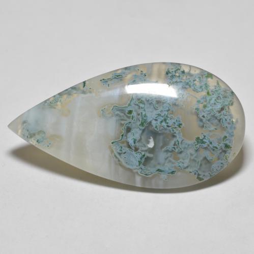 Agata naturale multicolore da 34,74 ct, taglio a pera, traslucido