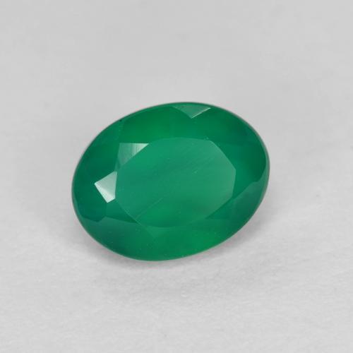 Agata naturale verde da 1,04 ct, taglio ovale, traslucido