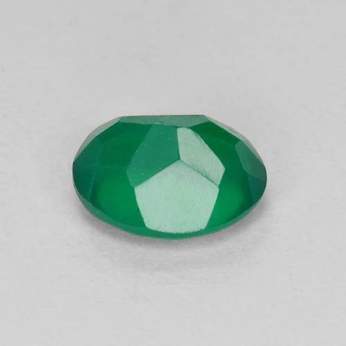 Agata naturale verde da 1,04 ct, taglio ovale, traslucido