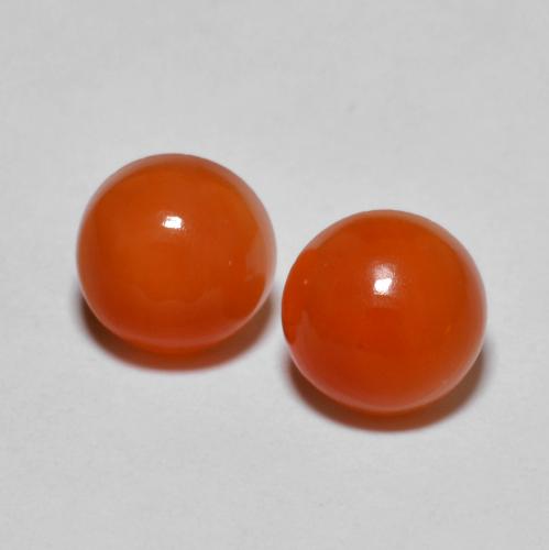 Agata naturale arancione da 2,90 ct, taglio rotondo, traslucido